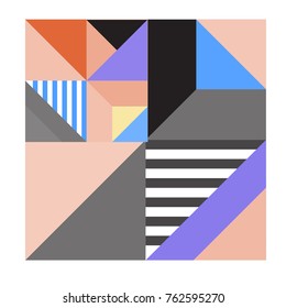 Trendy geometric elements memphis pattern. Retro style texture, pattern and elements. Modern abstract design from Borneo Indonesian culture