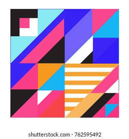 Trendy geometric elements memphis pattern. Retro style texture, pattern and elements. Modern abstract design from Borneo Indonesian culture
