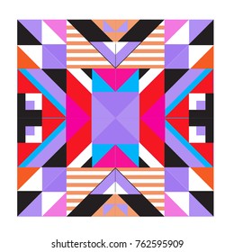 Trendy geometric elements memphis pattern. Retro style texture, pattern and elements. Modern abstract design from Borneo Indonesian culture
