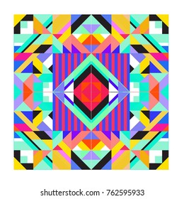 Trendy geometric elements memphis pattern. Retro style texture, pattern and elements. Modern abstract design from Borneo Indonesian culture
