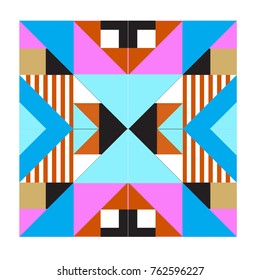 Trendy geometric elements memphis pattern. Retro style texture, pattern and elements. Modern abstract design from Borneo Indonesian culture