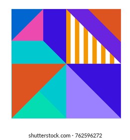 Trendy geometric elements memphis pattern. Retro style texture, pattern and elements. Modern abstract design from Borneo Indonesian culture