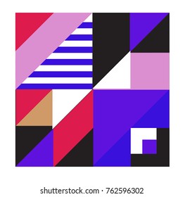 Trendy geometric elements memphis pattern. Retro style texture, pattern and elements. Modern abstract design from Borneo Indonesian culture