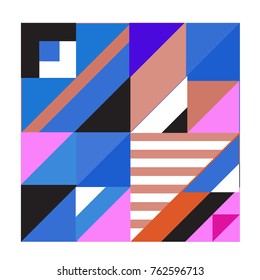 Trendy geometric elements memphis pattern. Retro style texture, pattern and elements. Modern abstract design from Borneo Indonesian culture