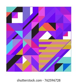 Trendy geometric elements memphis pattern. Retro style texture, pattern and elements. Modern abstract design from Borneo Indonesian culture