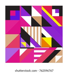 Trendy geometric elements memphis pattern. Retro style texture, pattern and elements. Modern abstract design from Borneo Indonesian culture
