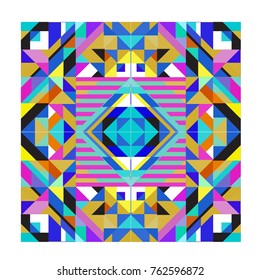 Trendy geometric elements memphis pattern. Retro style texture, pattern and elements. Modern abstract design from Borneo Indonesian culture