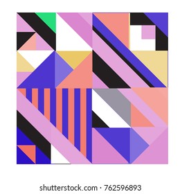 Trendy geometric elements memphis pattern. Retro style texture, pattern and elements. Modern abstract design from Borneo Indonesian culture