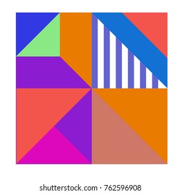 Trendy geometric elements memphis pattern. Retro style texture, pattern and elements. Modern abstract design from Borneo Indonesian culture