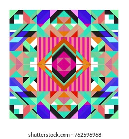 Trendy geometric elements memphis pattern. Retro style texture, pattern and elements. Modern abstract design from Borneo Indonesian culture