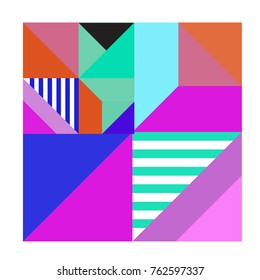 Trendy geometric elements memphis pattern. Retro style texture, pattern and elements. Modern abstract design from Borneo Indonesian culture