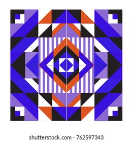 Trendy geometric elements memphis pattern. Retro style texture, pattern and elements. Modern abstract design from Borneo Indonesian culture