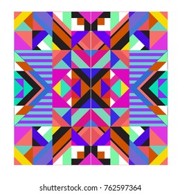 Trendy geometric elements memphis pattern. Retro style texture, pattern and elements. Modern abstract design from Borneo Indonesian culture