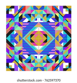 Trendy geometric elements memphis pattern. Retro style texture, pattern and elements. Modern abstract design from Borneo Indonesian culture
