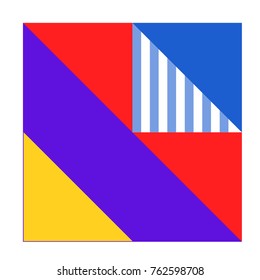 Trendy geometric elements memphis pattern. Retro style texture, pattern and elements. Modern abstract design from Borneo Indonesian culture