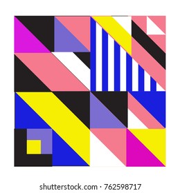 Trendy geometric elements memphis pattern. Retro style texture, pattern and elements. Modern abstract design from Borneo Indonesian culture