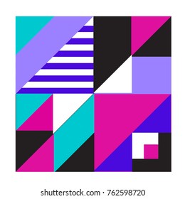 Trendy geometric elements memphis pattern. Retro style texture, pattern and elements. Modern abstract design from Borneo Indonesian culture