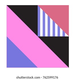 Trendy geometric elements memphis pattern. Retro style texture, pattern and elements. Modern abstract design from Borneo Indonesian culture