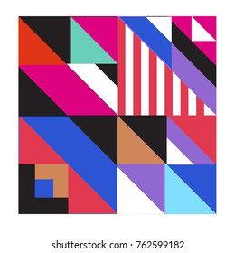 Trendy geometric elements memphis pattern. Retro style texture, pattern and elements. Modern abstract design from Borneo Indonesian culture