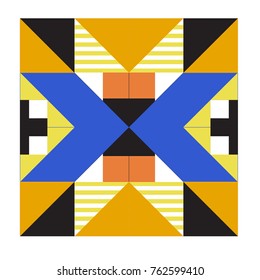 Trendy geometric elements memphis pattern. Retro style texture, pattern and elements. Modern abstract design from Borneo Indonesian culture
