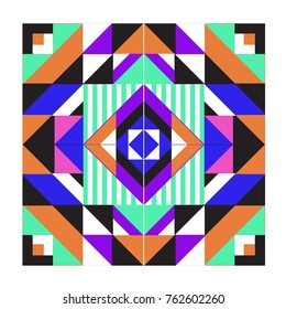 Trendy geometric elements memphis pattern. Retro style texture, pattern and elements. Modern abstract design from Borneo Indonesian culture
