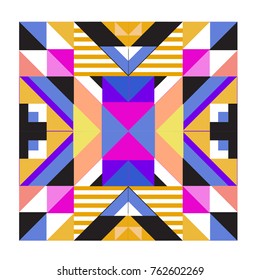 Trendy geometric elements memphis pattern. Retro style texture, pattern and elements. Modern abstract design from Borneo Indonesian culture
