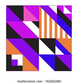Trendy geometric elements memphis pattern. Retro style texture, pattern and elements. Modern abstract design from Borneo Indonesian culture