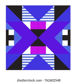 Trendy geometric elements memphis pattern. Retro style texture, pattern and elements. Modern abstract design from Borneo Indonesian culture