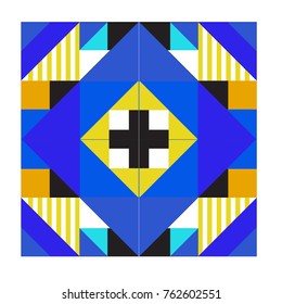 Trendy geometric elements memphis pattern. Retro style texture, pattern and elements. Modern abstract design from Borneo Indonesian culture