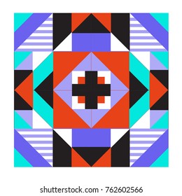 Trendy geometric elements memphis pattern. Retro style texture, pattern and elements. Modern abstract design from Borneo Indonesian culture