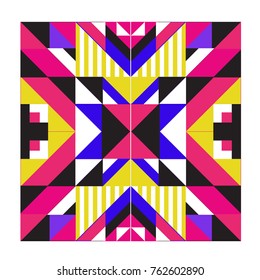 Trendy geometric elements memphis pattern. Retro style texture, pattern and elements. Modern abstract design from Borneo Indonesian culture
