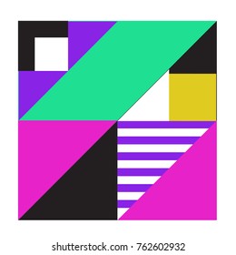 Trendy geometric elements memphis pattern. Retro style texture, pattern and elements. Modern abstract design from Borneo Indonesian culture
