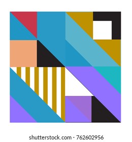 Trendy geometric elements memphis pattern. Retro style texture, pattern and elements. Modern abstract design from Borneo Indonesian culture
