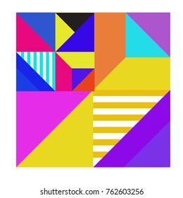 Trendy geometric elements memphis pattern. Retro style texture, pattern and elements. Modern abstract design from Borneo Indonesian culture
