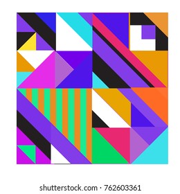 Trendy geometric elements memphis pattern. Retro style texture, pattern and elements. Modern abstract design from Borneo Indonesian culture
