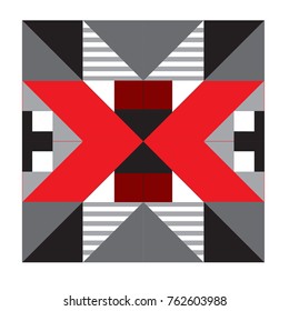 Trendy geometric elements memphis pattern. Retro style texture, pattern and elements. Modern abstract design from Borneo Indonesian culture