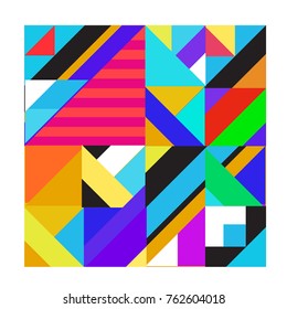 Trendy geometric elements memphis pattern. Retro style texture, pattern and elements. Modern abstract design from Borneo Indonesian culture