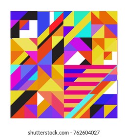 Trendy geometric elements memphis pattern. Retro style texture, pattern and elements. Modern abstract design from Borneo Indonesian culture