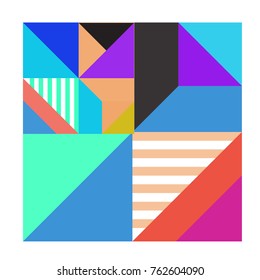 Trendy geometric elements memphis pattern. Retro style texture, pattern and elements. Modern abstract design from Borneo Indonesian culture