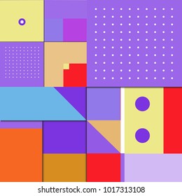 Trendy geometric elements memphis poster design. Retro style texture, pattern and elements. Modern abstract cover design template