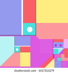 Trendy geometric elements memphis poster design. Retro style texture, pattern and elements. Modern abstract cover design template