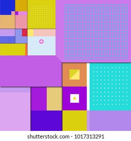 Trendy geometric elements memphis poster design. Retro style texture, pattern and elements. Modern abstract cover design template