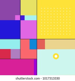 Trendy geometric elements memphis poster design. Retro style texture, pattern and elements. Modern abstract cover design template