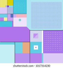 Trendy geometric elements memphis poster design with puncy pastels colors. Retro style texture, pattern and elements. Modern abstract cover design template