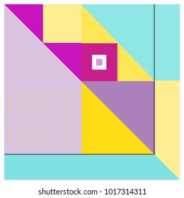 Trendy geometric elements memphis poster design with puncy pastels colors. Retro style texture, pattern and elements. Modern abstract cover design template