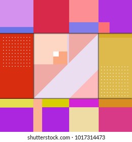 Trendy geometric elements memphis poster design with puncy pastels colors. Retro style texture, pattern and elements. Modern abstract cover design template