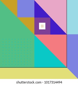 Trendy geometric elements memphis poster design with puncy pastels colors. Retro style texture, pattern and elements. Modern abstract cover design template