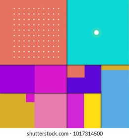 Trendy geometric elements memphis poster design with puncy pastels colors. Retro style texture, pattern and elements. Modern abstract cover design template
