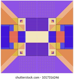 Trendy geometric elements memphis poster design with puncy pastels colors. Retro style texture, pattern and elements. Modern abstract cover design template
