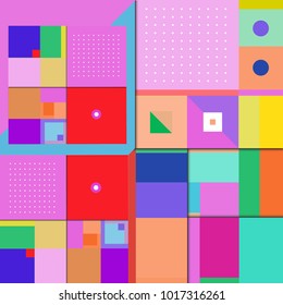 Trendy geometric elements memphis poster design with puncy pastels colors. Retro style texture, pattern and elements. Modern abstract cover design template